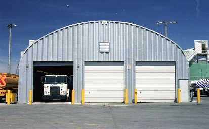 Industrial Steel Building with 3 Garage Bays